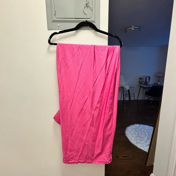 SKIMS Shine Spandex Jersey Maxi Dress in Hot Pink - Picture 4 of 6